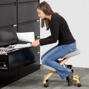 woman on kneeling chair